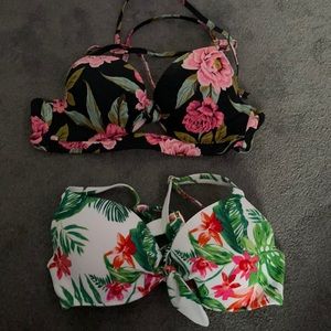 2 bathing suit tops